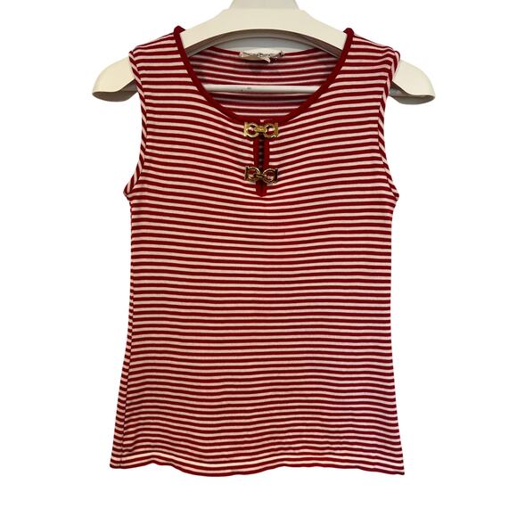 Salvatore Ferragamo Women’s 2 PC Preppy Nautical Striped Skirt Set L-XL - Picture 3 of 13